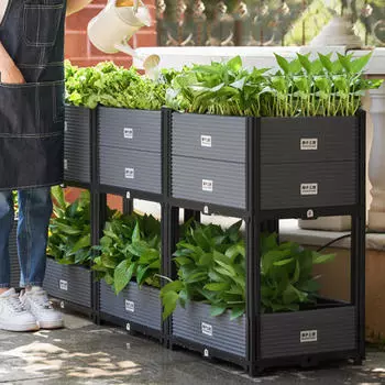 Высокий ящик для рассады, прямоугольный большой штабелируемый ящик для рассады, приподнятая грядка для цветов
