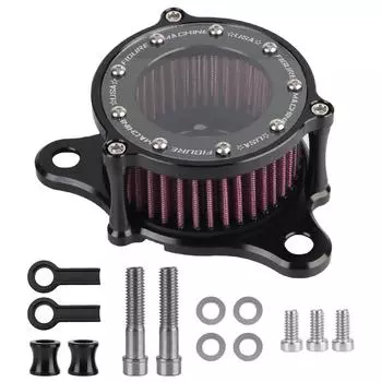 Высокий расход для Harley XL883/1200 X48 Система впускного фильтра Комплект воздушного фильтра для мотоцикла CNC Plate Воздушный фильтр из алюминиевого сплава Аксессуары для мотоцикла чёрный