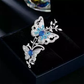 Высокий смысл Волшебник страны Оз насекомое булавка темперамент кристалл брошь темперамент элегантный костюм аксессуары бабочка брошь женщина синий