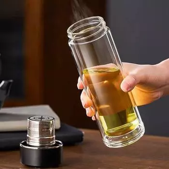 Высокий уровень внешнего вида Магнитный разделитель для чая чашка новая мужская офисная двойная стеклянная чашка для воды Магнитная бомба чашка для чая 201-400ml