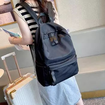 Высокий уровень внешнего вида школьный рюкзак женский чистый цвет минималистский стиль ниша кампус рюкзак все рюкзак дорожная сумка H 44 * W 33 * Thick 16CM