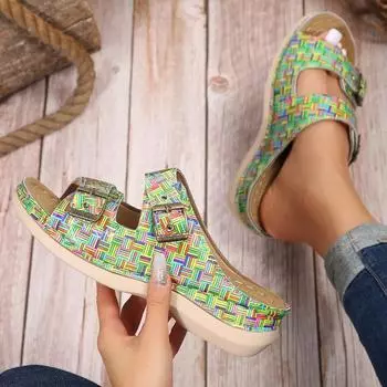 Высокий уровень внешнего вида Толстая подошва Игольчатая пряжка Модные все Мягкая подошва Легкие Удобные Износостойкие женские тапочки 35 чёрный