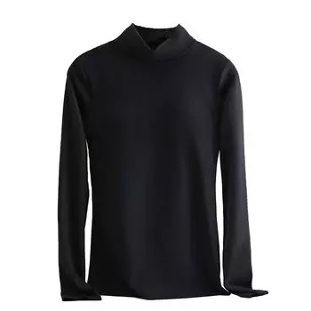 Высокий воротник согревающее нижнее белье с длинным холодным теплым флисовым бюстгальтером большого размера [Uroi] Чашка, женский, хранение, рукав, защита, нижнее белье, водолазка,