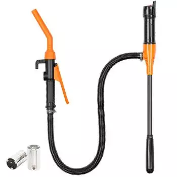 Высокоэффективный насос для подачи жидкости с питанием от аккумулятора, производительностью 2,4 галлона в минуту, с насадкой-регулятором расхода — подходит для воды и топлива, в комплект входит адаптер и удлинительный шланг оранжевый