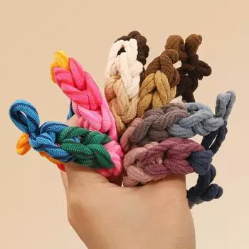 Высокоэластичная плетеная утолщенная повязка на голову, кольцо для волос, модный головной убор для девочки, милая резинка, аксессуары для волос 02