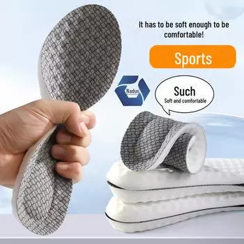 Высокоэластичная противоскользящая силиконовая стелька с амортизацией и антибактериальным дезодорантом для спорта и отдыха 43-44 чёрный