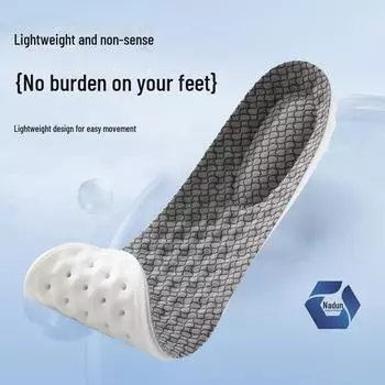 Высокоэластичная противоскользящая силиконовая стелька с амортизацией и антибактериальным дезодорантом для спорта и отдыха 35-36 серый