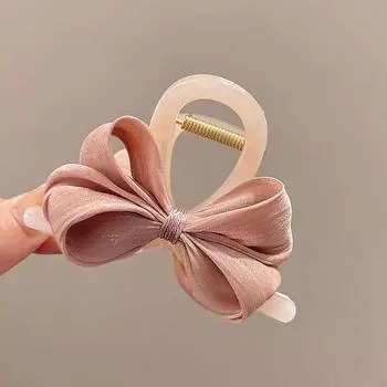 Высокоэластичная пружинная заколка для волос ручной работы, заколка-краб, элегантная боковая заколка, женская розовый