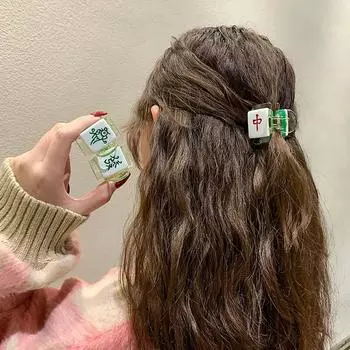 Высокоэластичная пружинная заколка для волос с хвостиком, противоскользящая заколка для волос, забавная шпилька для волос в стиле маджонг, плетеные волосы Hair clip-A