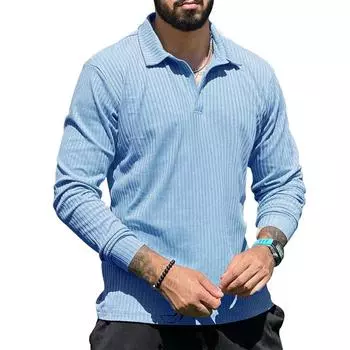 Высокоэластичная рубашка с длинным рукавом, мужская футболка брендового качества с отложным воротником, осенне-зимняя мужская спортивная рубашка, футболки EU S белый