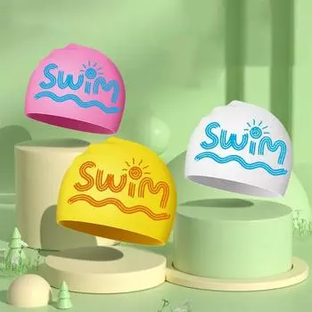 Высокоэластичная силиконовая шапочка для плавания Водонепроницаемая шапочка для плавания Шапочки для плавания Оборудование для бассейна жёлтый