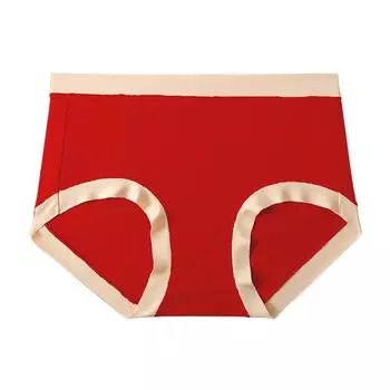 Высокоэластичное мягкое нижнее белье, удобное женское нижнее белье, хлопковое антибактериальное нижнее белье с промежностью, элитные треугольные брюки со средней посадкой M красный