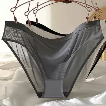 Высокоэластичное нижнее белье, 1 шт., сетчатые нейлоновые трусы, быстросохнущие, прозрачные для похудения L белый