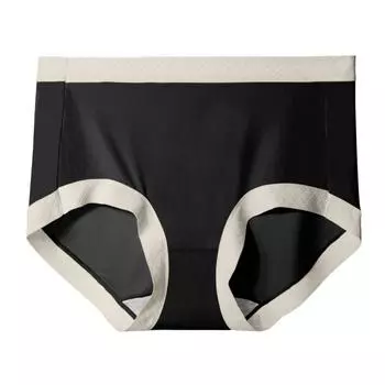 Высокоэластичное нижнее белье из шелка с сухим льдом, женское нижнее белье, нижнее белье с высокой талией, хлопковое нижнее белье, антибактериальное нижнее белье, нижнее белье M чёрный