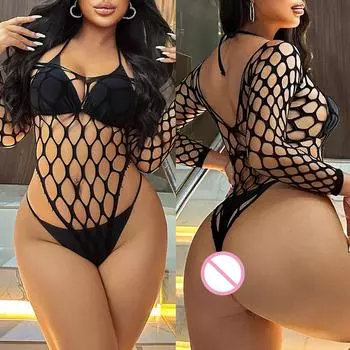Высокоэластичные цельные женские трусики, сексуальные сетчатые прозрачные боди, женские комбинезоны, эротическая одежда для ночных клубов и вечеринок XL