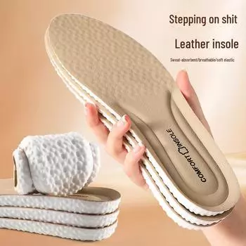 Высокоэластичные кожаные спортивные стельки: Воздухопроницаемый, впитывающий пот, дезодорирующий, амортизирующий, для делового повседневного ношения и длительного комфорта. 45-46 чёрный