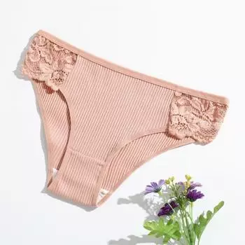 Высокоэластичные женские трусы женские кружевные трусики с низкой талией дышащее облегающее нижнее белье для повседневных занятий спортом сплошной цвет S серый