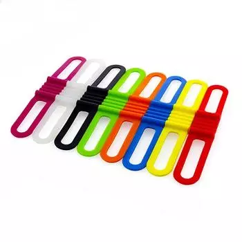 Высокоэластичный силиконовый ремень, велосипедный ремень, ремень для лампы, ремень для езды на горном велосипеде 14x2.2x1cm чёрный