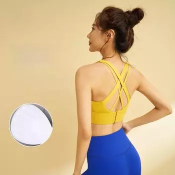 Высокоэластичный ударопрочный спортивный бюстгальтер со съемными подушечками и пряжкой для женщин M