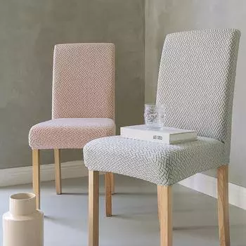 Высокоэластичный жаккардовый трехмерный чехол на стул для столовой, кухни, дома, толстые, мягкие тканевые чехлы, легко стирающиеся 1 piece розовый