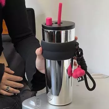 Высокоэстетичная гигантская изолированная чашка из нержавеющей стали 316 для кофе, новая чашка для мороженого, соломенная чашка для воды с большой емкостью зелёный