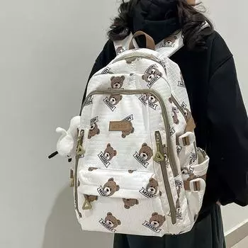 Высокоэстетичный рюкзак для девочек в средних и старших классах, рюкзак большой вместимости для медведей, универсальный рюкзак для отдыха на природе only bag