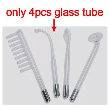 Высокочастотная насадка для электрода для лица, 4 шт., стеклянные трубки, красный свет, неоновый фиолетовый аргон, синий свет, смешивание, уход за кожей лица Red 4Pcs Glass Tubes красный