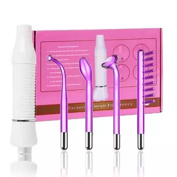 Высокочастотный аппарат для лица Дарсонваль для ухода за кожей с палочкой для электротерапии волос на лице UK Plug