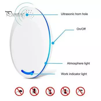 Высокочастотный ультразвуковой отпугиватель вредителей Экологичное решение Plug-Play Компактный размер Эффективное устройство для отпугивания грызунов для домашней мыши UK чёрный