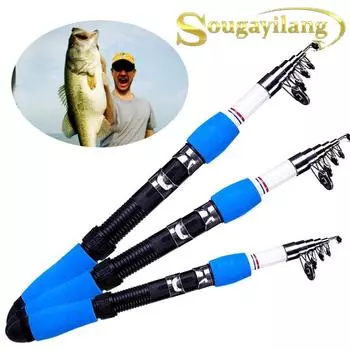 Высокочувствительная телескопическая удочка из углеродного волокна 1,0/1,6/1,8 м, сверхтвердая профессиональная морская удочка для литья, снасти 1.0M синий