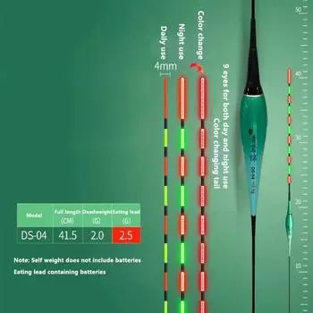 Высокочувствительный поплавок для рыб Хардтейл, меняющий цвет Дрифт Дневной и ночной дрейф Поклевка рыбы Дрейф, меняющий цвет B,No color change