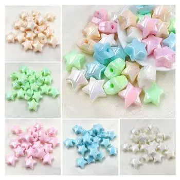 Высокое качество 10 шт. градиентный свет DIY модные пятиконечные Звездные бусины Весенняя цветовая система трехмерные акриловые украшения бисерные материалы оранжевый