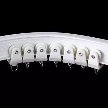 Высокое качество 10 шт. прямые раздвижные изогнутые подвесные ползунки драпировка крючок колесо для штор карниз 10PCS белый