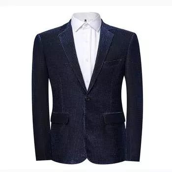 Высокое качество 2024 года Новые мужские модные универсальные банкетные корейские пиджаки для костюмов Тонкие красивые трендовые деловые повседневные блейзеры 6XL чёрный