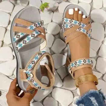 Высокое качество 2024 летние пляжные сандалии на плоской подошве женские шлепанцы повседневные удобные женские сандалии на плоской подошве обувь с бусинами бесплатная доставка 36 коричневый