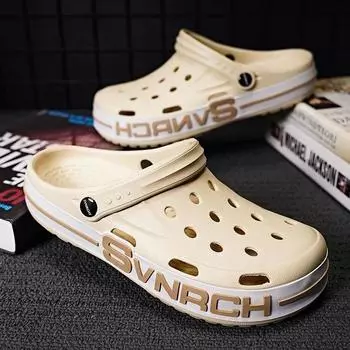 Высокое качество 2024 Новые мужские сандалии тапочки пляжная уличная повседневная обувь легкие мягкие подошвы сабо для лета мужские пляжные сандалии 39 чёрный