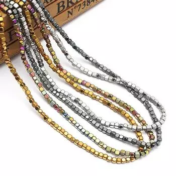 Высокое качество 3 мм матовый квадратный гематитовый камень бусины 140 шт./лот натуральный камень для изготовления ювелирных изделий чёрный