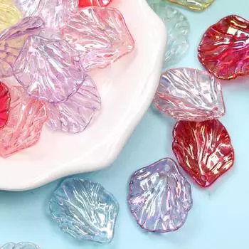 Высокое качество 40 шт. Бусины в виде лепестков листьев капусты, материал ручной работы, акрил для изготовления ювелирных изделий, цветные, с отверстиями, модные 40pcs