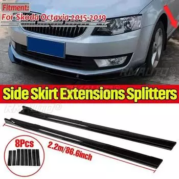 Высокое качество 8 шт. 2,2 м автомобильная боковая юбка расширение сплиттер крыло боковое крыло бампер губа для Skoda Octavia 2015 2016 2017 2018 2019
