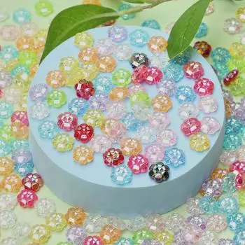 Высокое качество AB прозрачное ожерелье сливы 250 шт. 10 мм браслет цветочные бусины свободные бусины красочные случайные смешанные для изготовления ювелирных изделий своими руками акрил 250Pcs разноцветный