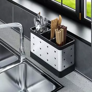 Высокое качество, экономия места, сильная нагрузка, нержавеющая сталь, кухонная утварь из нержавеющей стали, подставка для палочек для столовой, подставка для кухонной утвари серебряный
