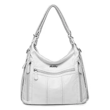 Высокое качество большой емкости 3 в 1 женский рюкзак Роскошная мягкая кожаная сумка через плечо для женщин модная женская сумка Sac белый