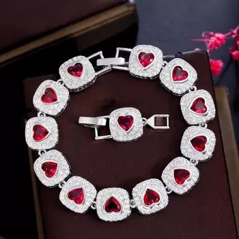 Высокое качество CMM, вечерние женские ювелирные изделия с цирконием, квадратный многоцветный выбор, серебряный теннисный браслет сапфировый