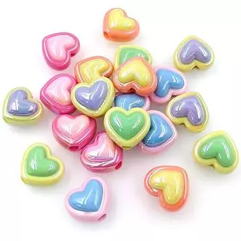 Высокое качество DIY Ювелирные аксессуары УФ-ослепление Изготовление 10 шт. Акриловые серьги-браслеты ручной работы 3D материал Два цвета Креативные свободные бусины Сердце любви жёлтый