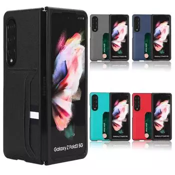 Высокое качество для Samsung Galaxy Z Fold3 2 3 Fold 4 5g чехол с рисунком личи кожаный чехол для карт Fold 2 2th 2020 чёрный