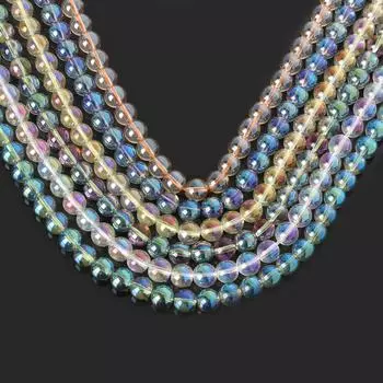 Высокое качество глянцевые прозрачные стеклянные бусины кристальные гладкие круглые бусины для изготовления ювелирных украшений DIY браслет ожерелье серьги 4mm 95pcs