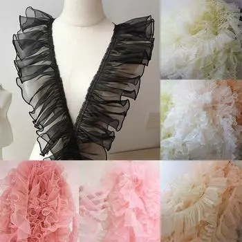 Высокое качество изысканное свадебное платье своими руками одежда швейные аксессуары плиссированная лента с кружевной отделкой из органзы 1 ярд 91 * 10cm красный