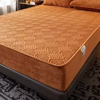 Высокое качество короткий плюшевый утолщенный стеганый наматрасник Роскошный антиклещ мягкий теплый стеганый детский бархатный наволочка в комплект не входит 90x200x15cm