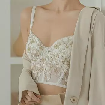 Высокое качество кружево цветы вышивка нижнее белье женщины сексуальный формирователь тела бюстгальтер пуш-ап французский роскошный романтический белый бюстгальтер без косточек нижнее белье S чёрный