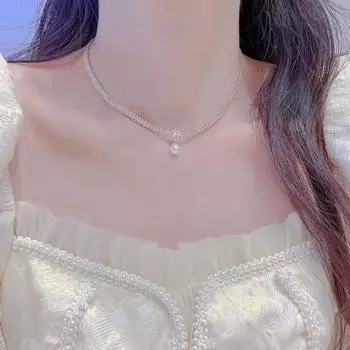 Высокое качество, легкая роскошь, ретро, колье тяжелой работы, капля воды в стиле барокко, жемчуг, цепочка на ключицу, ниша, холодная и стильная женщина 36CM